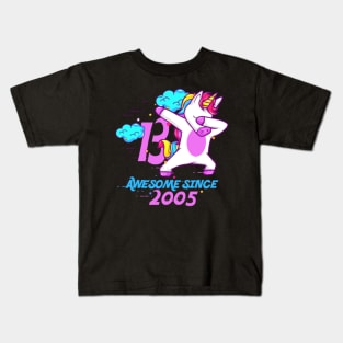 Dabbing Unicorn - Awesome since 2005 Kids T-Shirt